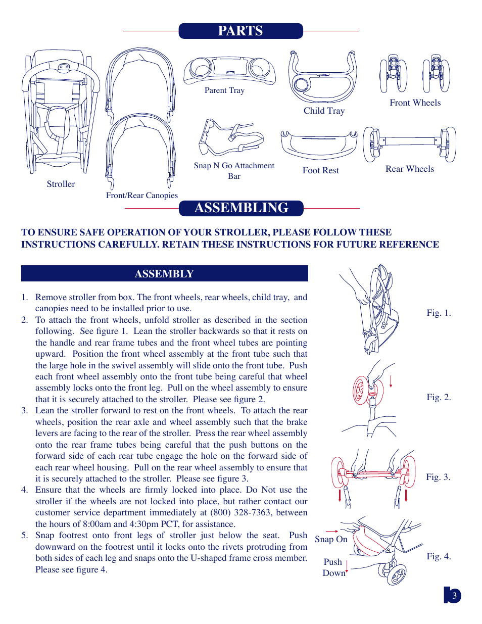 Parts assembling | Baby Trend Sit N Stand Plus 7581 User Manual | Page 3 / 8