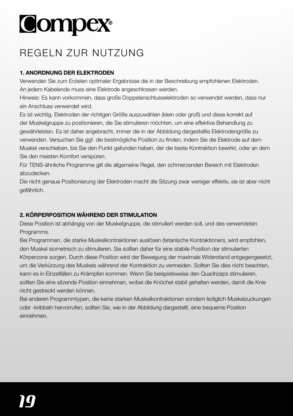 Compex SP4.0 User Manual | Page 20 / 76