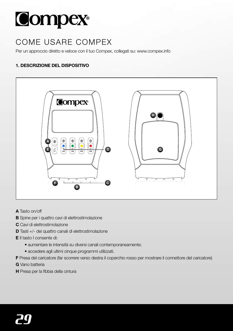 Come usare compex | Compex SP4.0 User Manual | Page 30 / 76