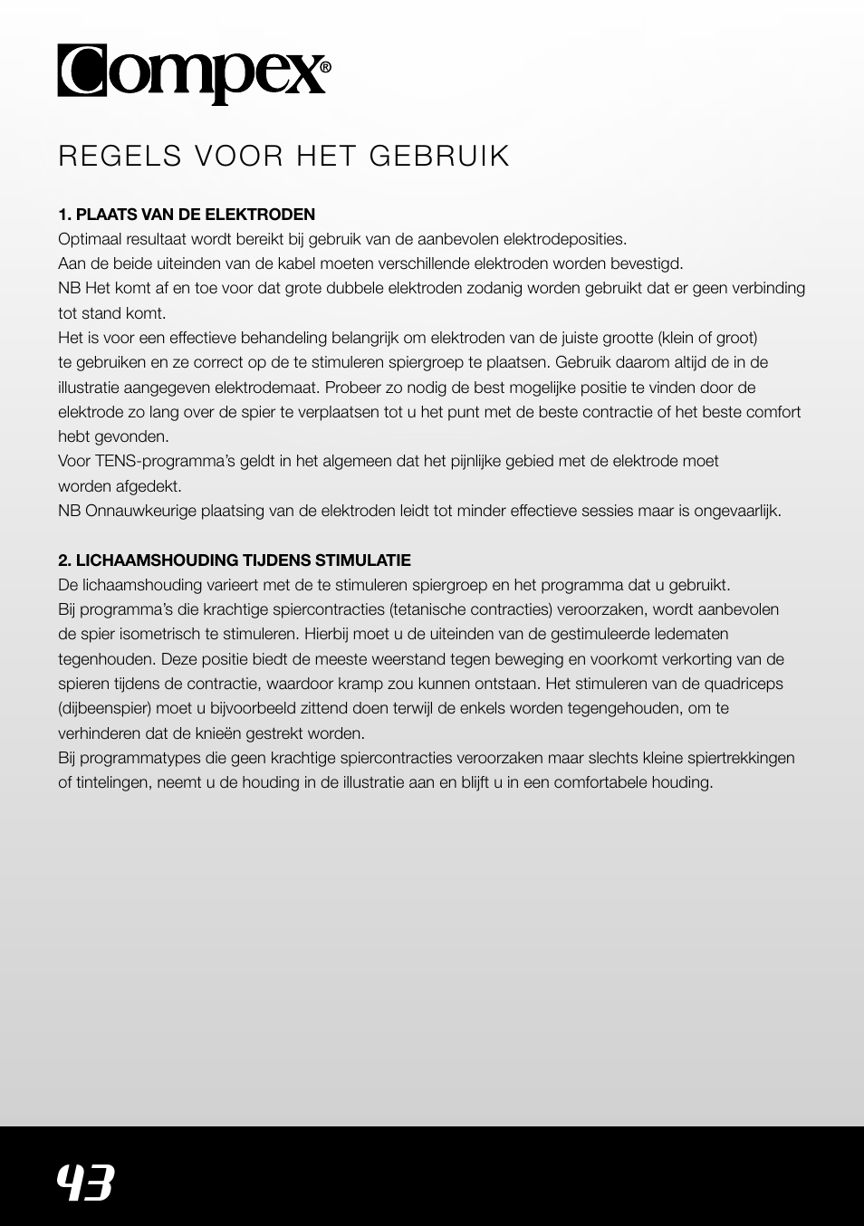 Compex SP4.0 User Manual | Page 44 / 76