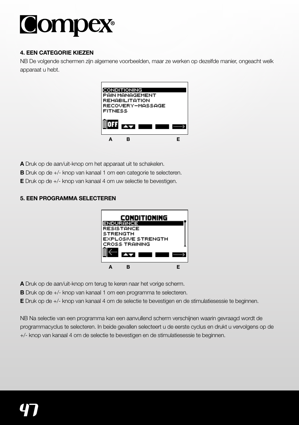 Compex SP4.0 User Manual | Page 48 / 76
