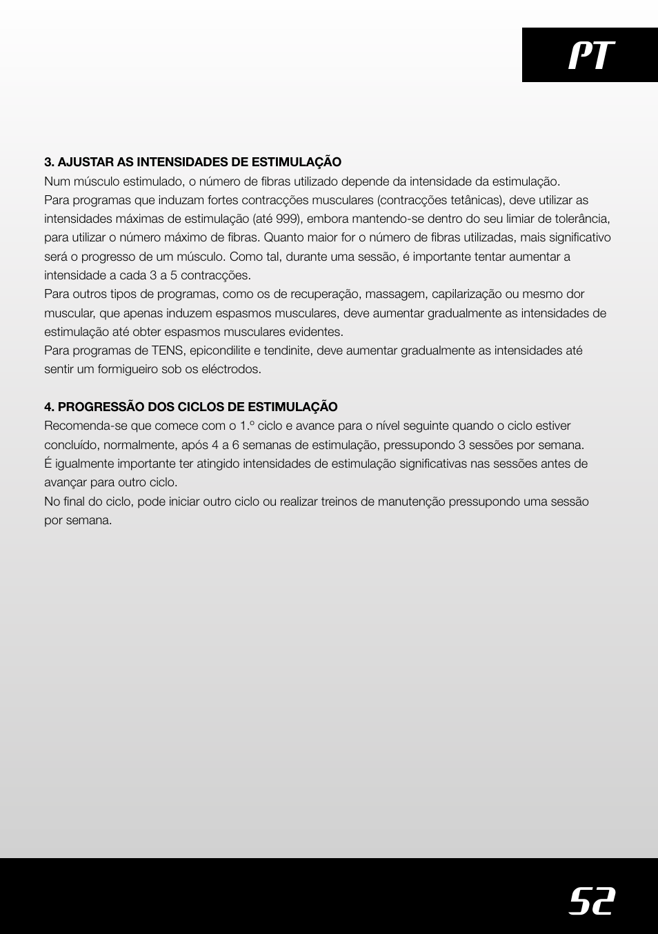 52 pt | Compex SP4.0 User Manual | Page 53 / 76