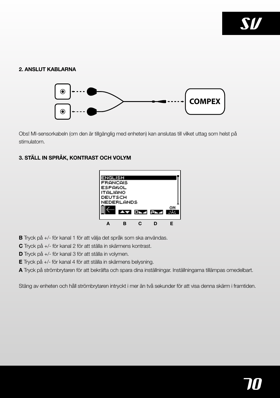 70 sv | Compex SP4.0 User Manual | Page 71 / 76