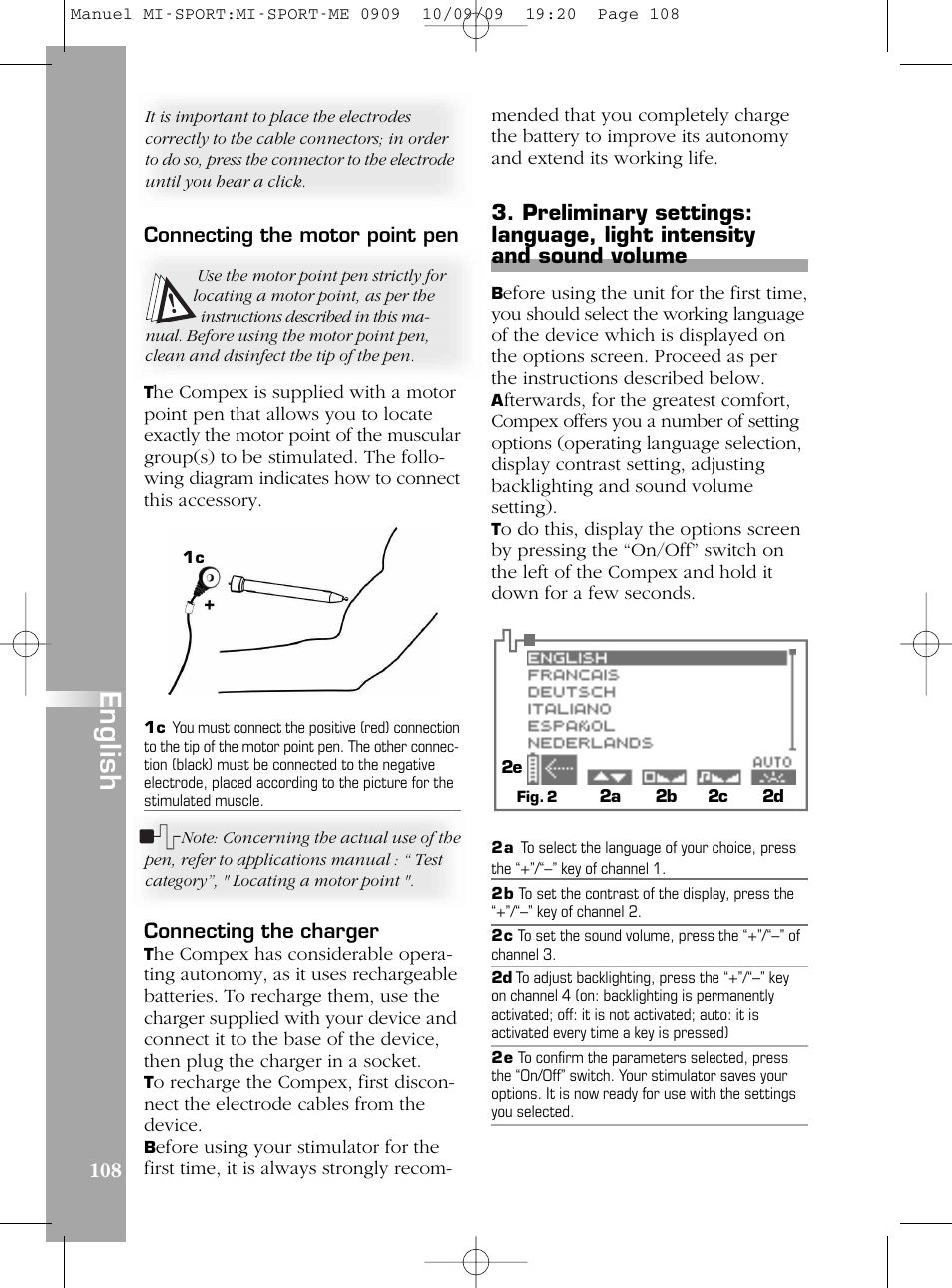 En g lis h | Compex mi-Sport User Manual | Page 108 / 176