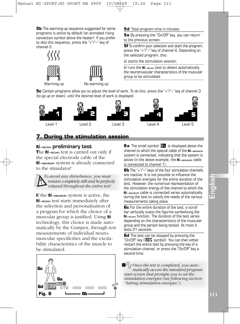 En g li s h | Compex mi-Sport User Manual | Page 111 / 176