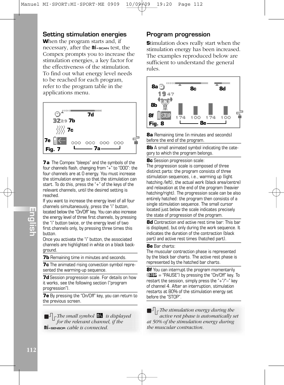 En g lis h | Compex mi-Sport User Manual | Page 112 / 176