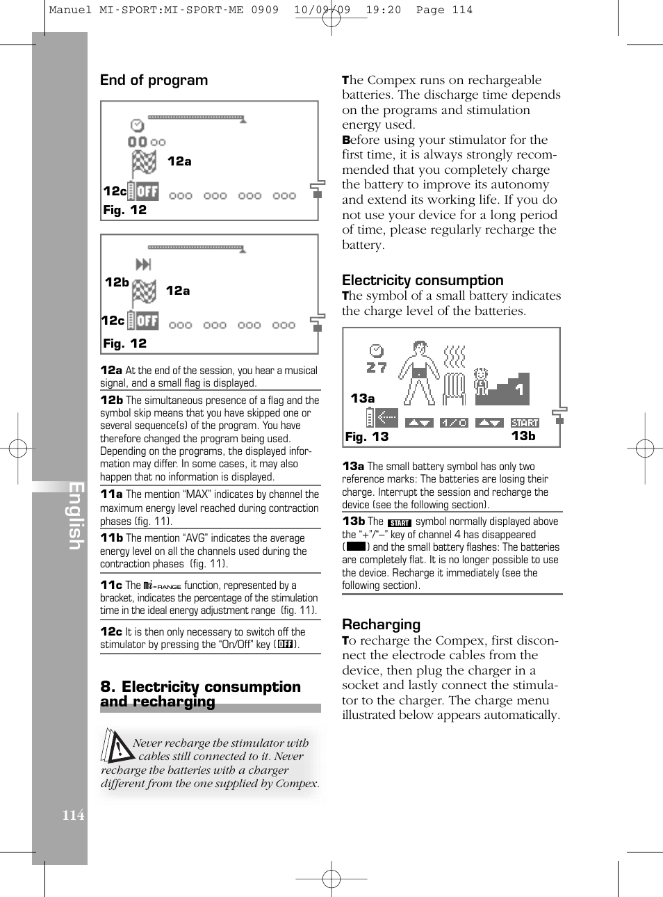 En g lis h | Compex mi-Sport User Manual | Page 114 / 176