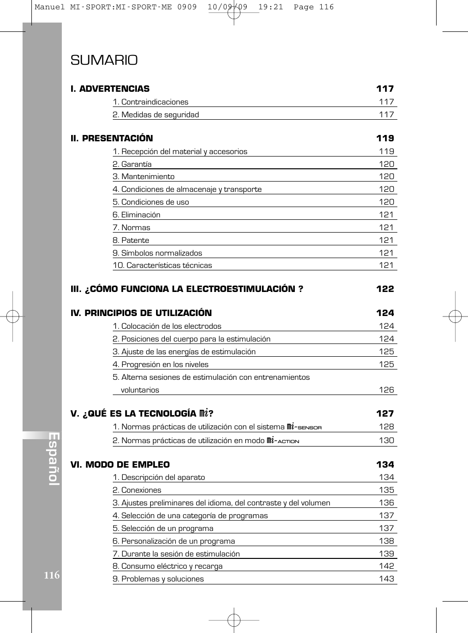 Sumario | Compex mi-Sport User Manual | Page 116 / 176