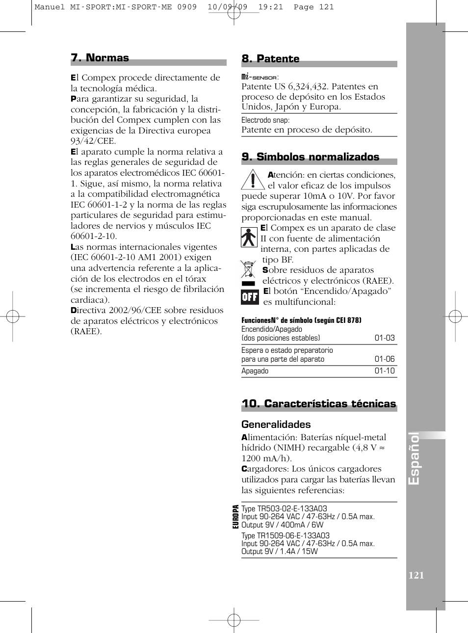 Compex mi-Sport User Manual | Page 121 / 176