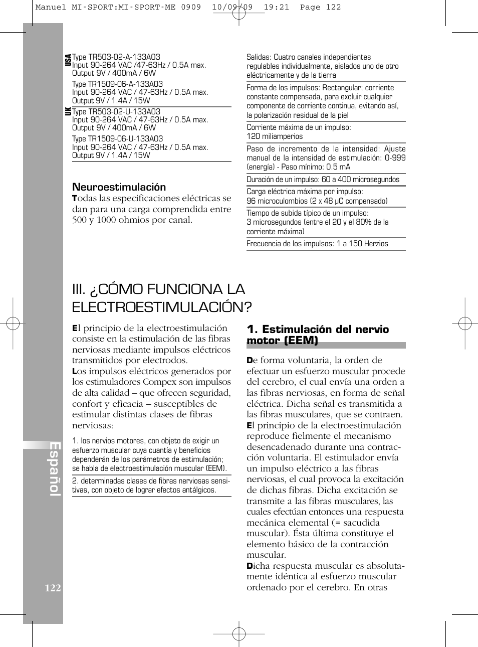 Iii. ¿cómo funciona la electroestimulación | Compex mi-Sport User Manual | Page 122 / 176