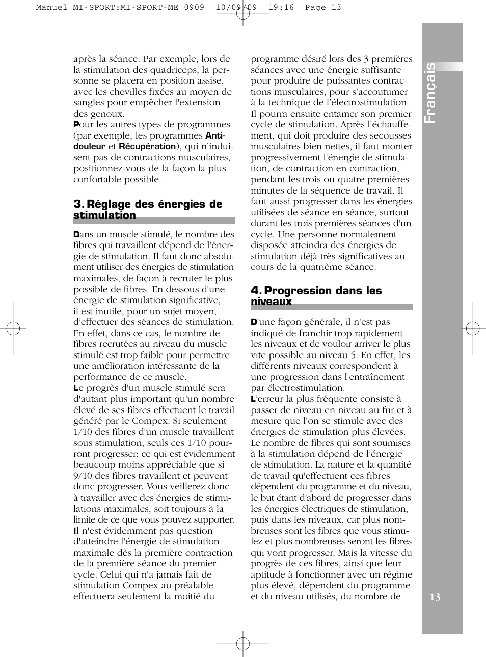 Branchements, Sélection d’une catégorie de programmes | Compex mi-Sport User Manual | Page 13 / 176