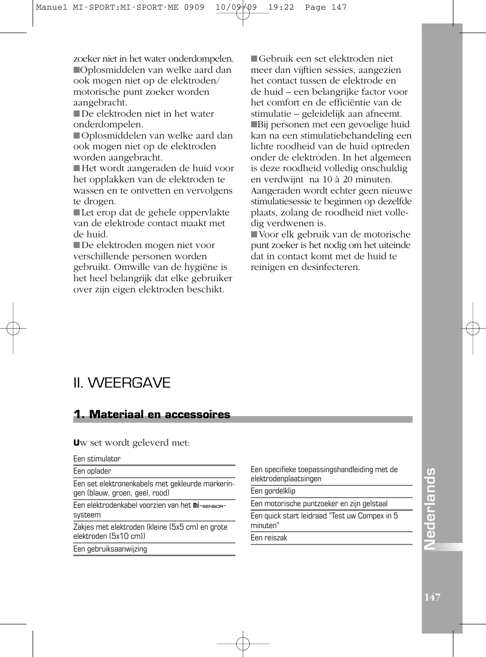 Ii. weergave | Compex mi-Sport User Manual | Page 147 / 176