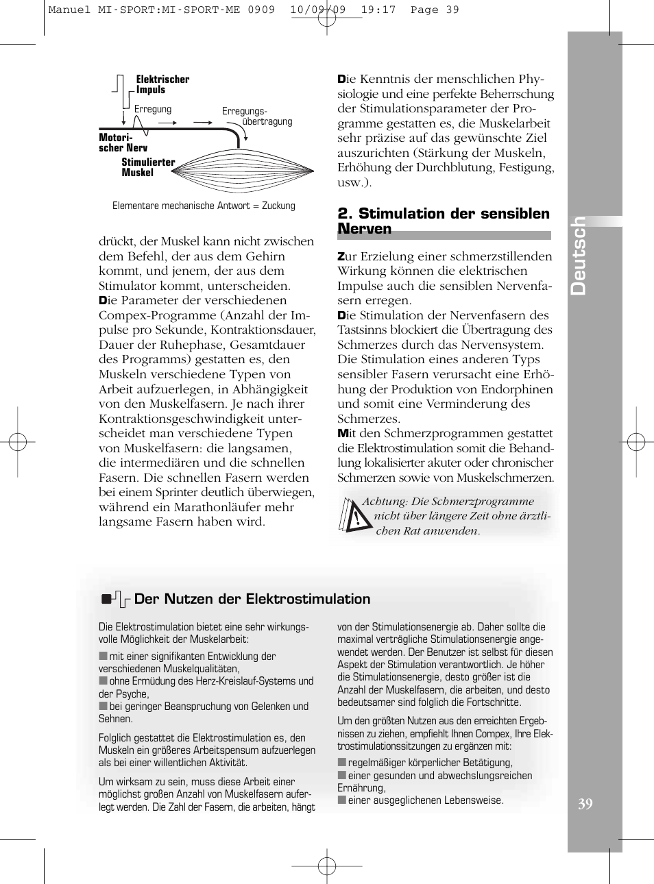 De u ts c h | Compex mi-Sport User Manual | Page 39 / 176