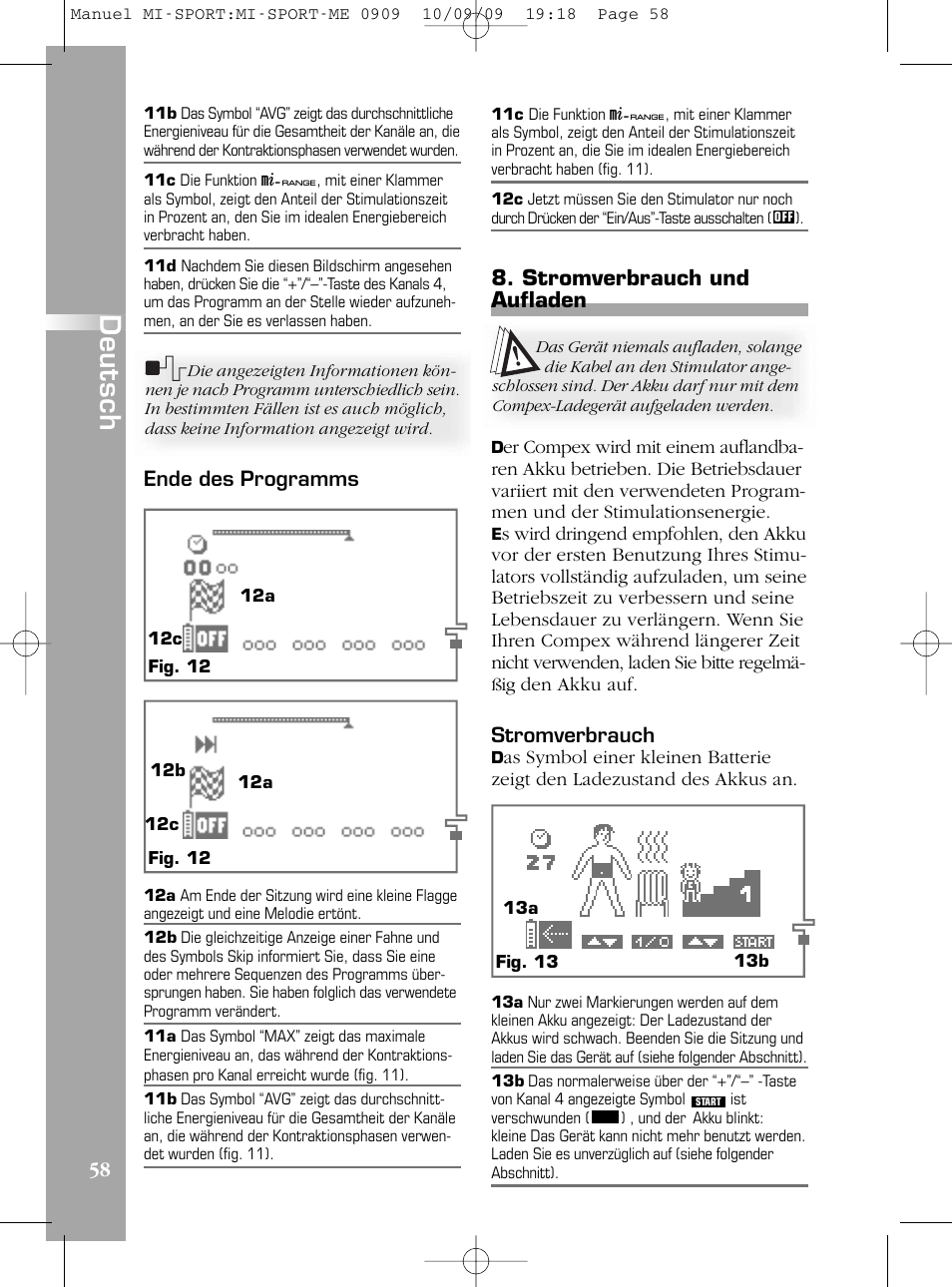 De u ts c h | Compex mi-Sport User Manual | Page 58 / 176