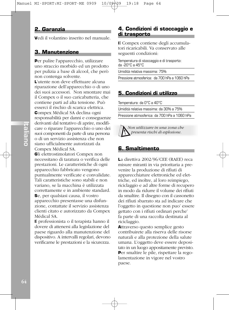 It a lia n o | Compex mi-Sport User Manual | Page 64 / 176