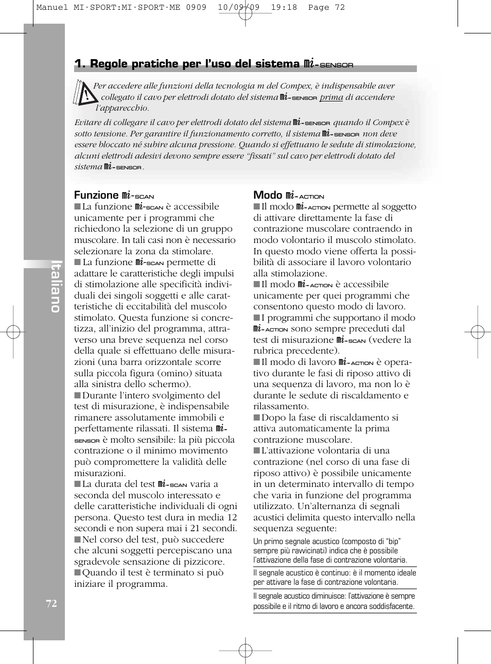 It a lia n o | Compex mi-Sport User Manual | Page 72 / 176