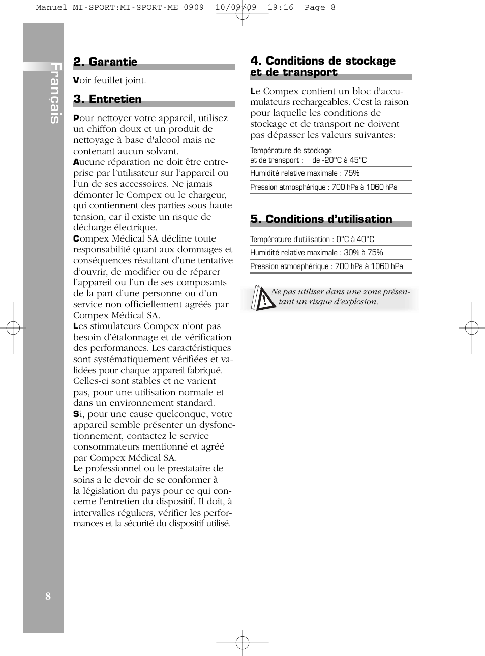 Compex mi-Sport User Manual | Page 8 / 176