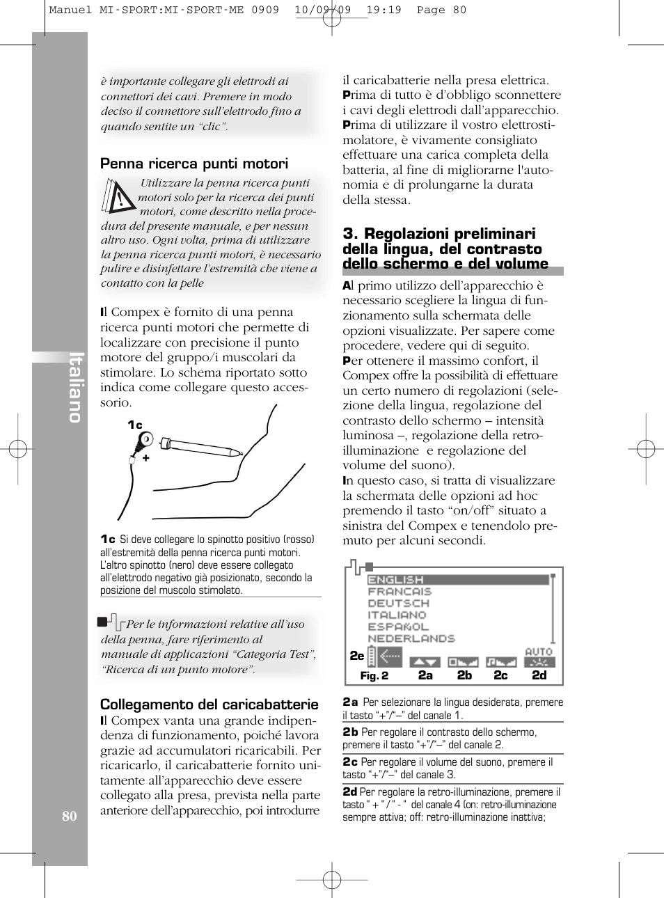 It a lia n o | Compex mi-Sport User Manual | Page 80 / 176