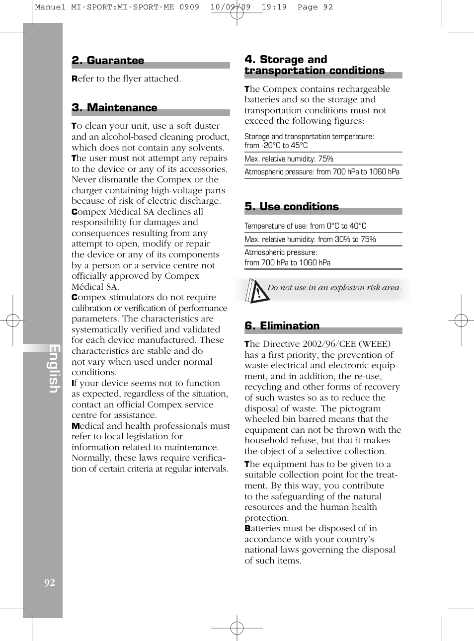 En g lis h | Compex mi-Sport User Manual | Page 92 / 176