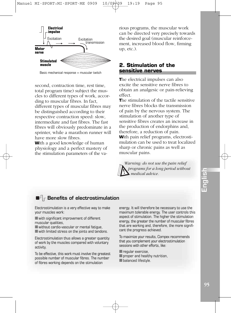 En g li s h | Compex mi-Sport User Manual | Page 95 / 176