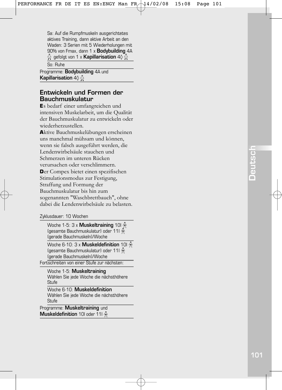 Deutsch | Compex Performance User Manual | Page 103 / 313