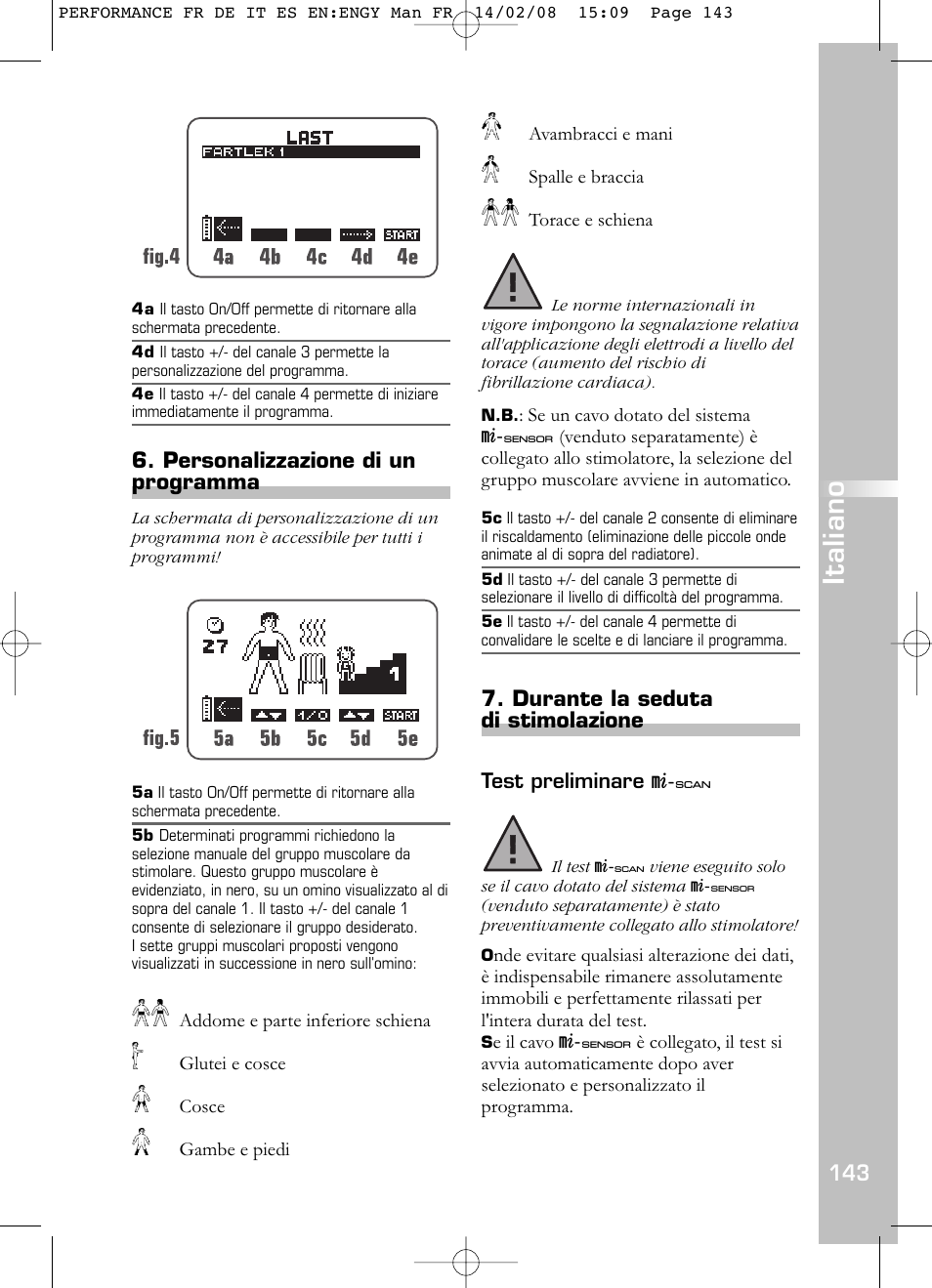 Italiano | Compex Performance User Manual | Page 145 / 313