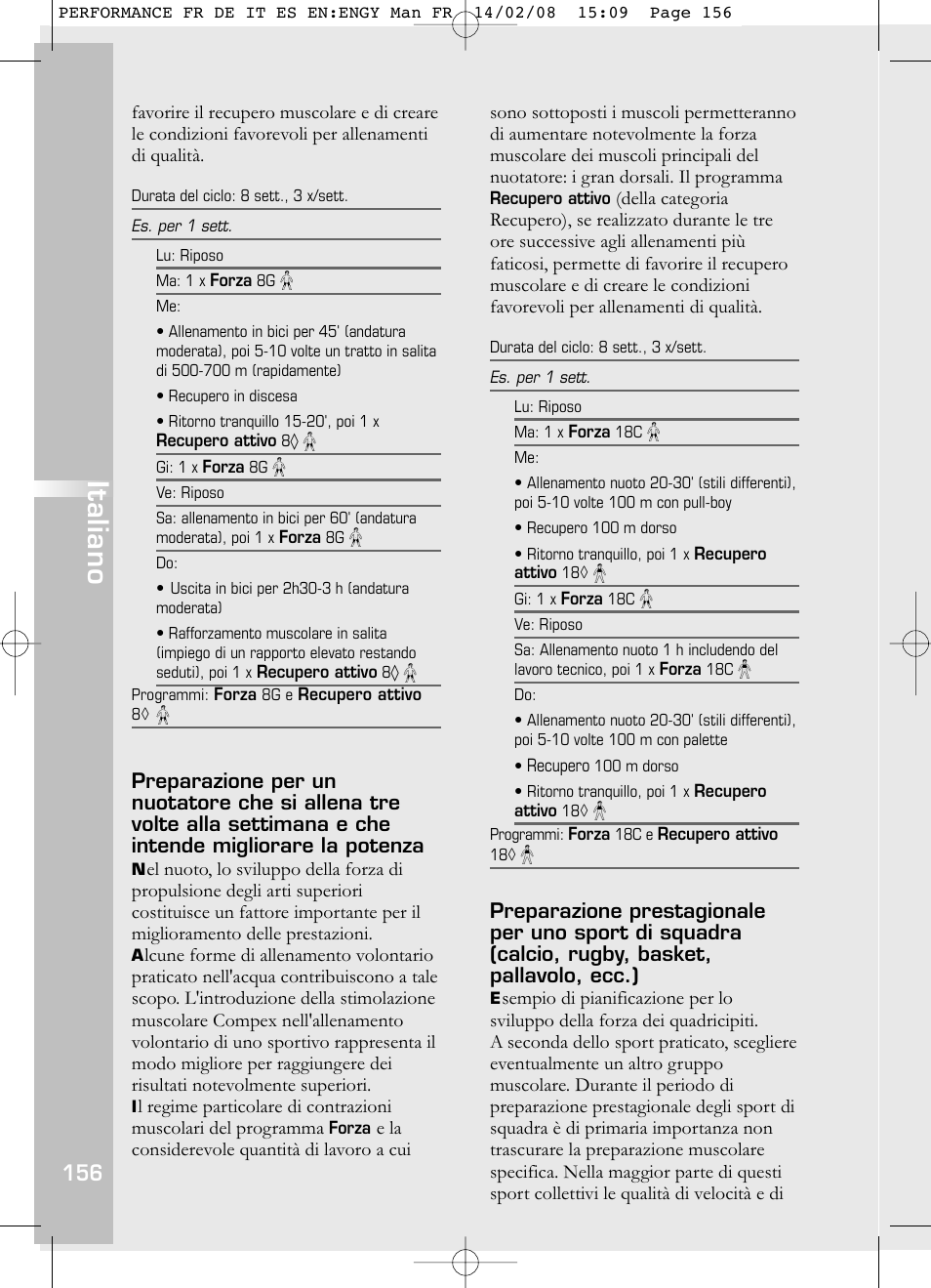 Italiano | Compex Performance User Manual | Page 158 / 313