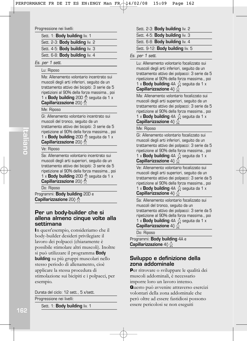 Italiano | Compex Performance User Manual | Page 164 / 313