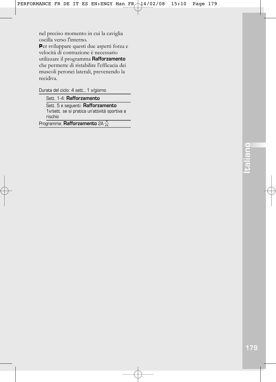 Italiano | Compex Performance User Manual | Page 181 / 313
