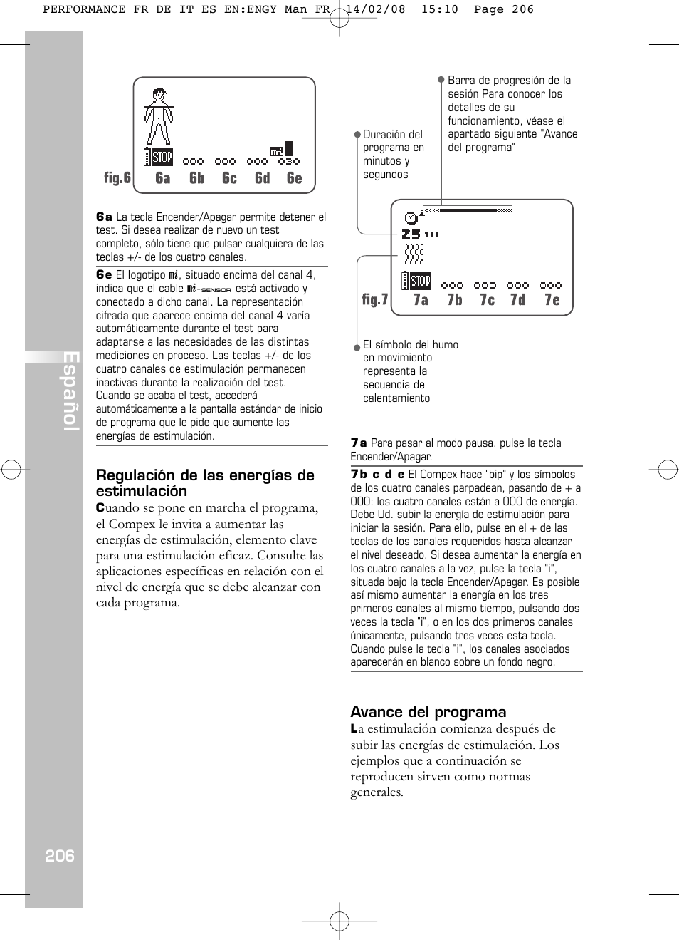 Español | Compex Performance User Manual | Page 208 / 313