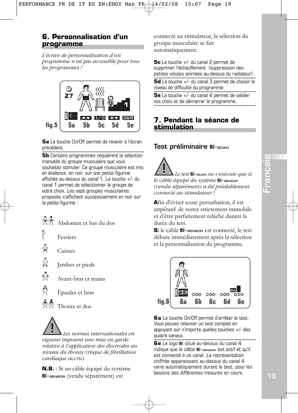 Français | Compex Performance User Manual | Page 21 / 313