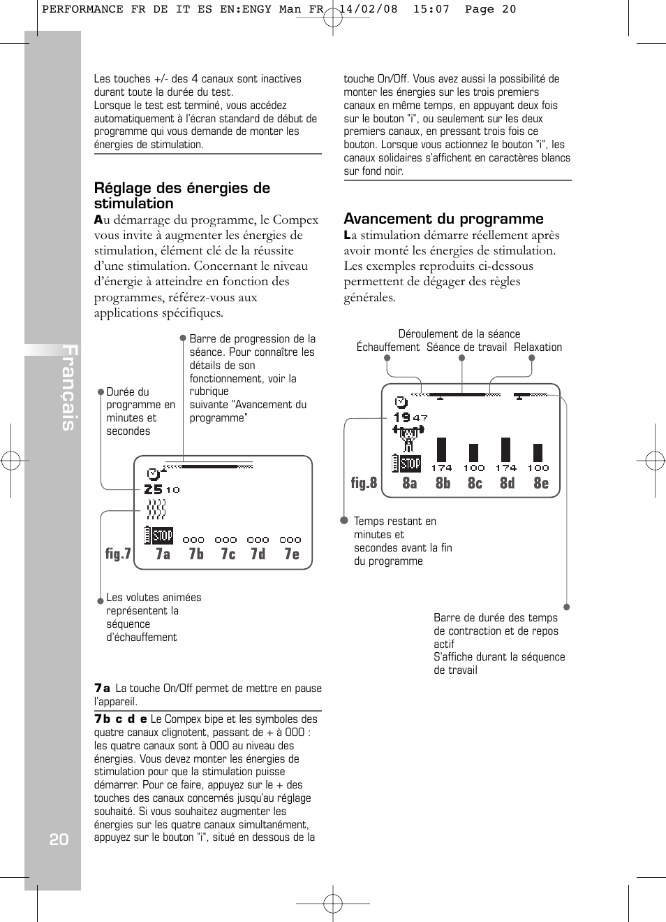Français | Compex Performance User Manual | Page 22 / 313