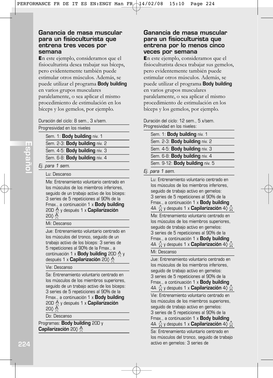 Español | Compex Performance User Manual | Page 226 / 313
