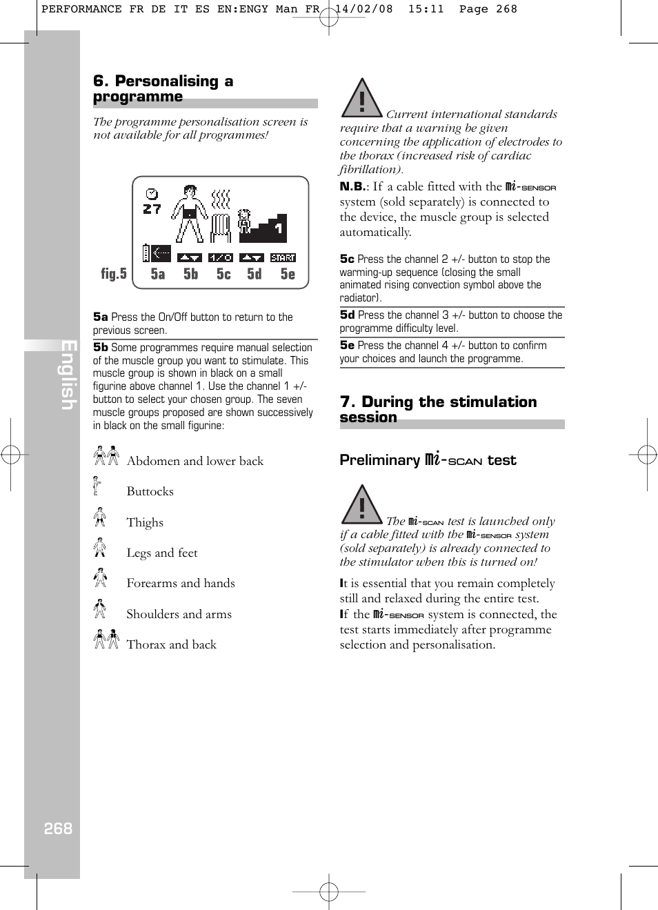 English | Compex Performance User Manual | Page 270 / 313