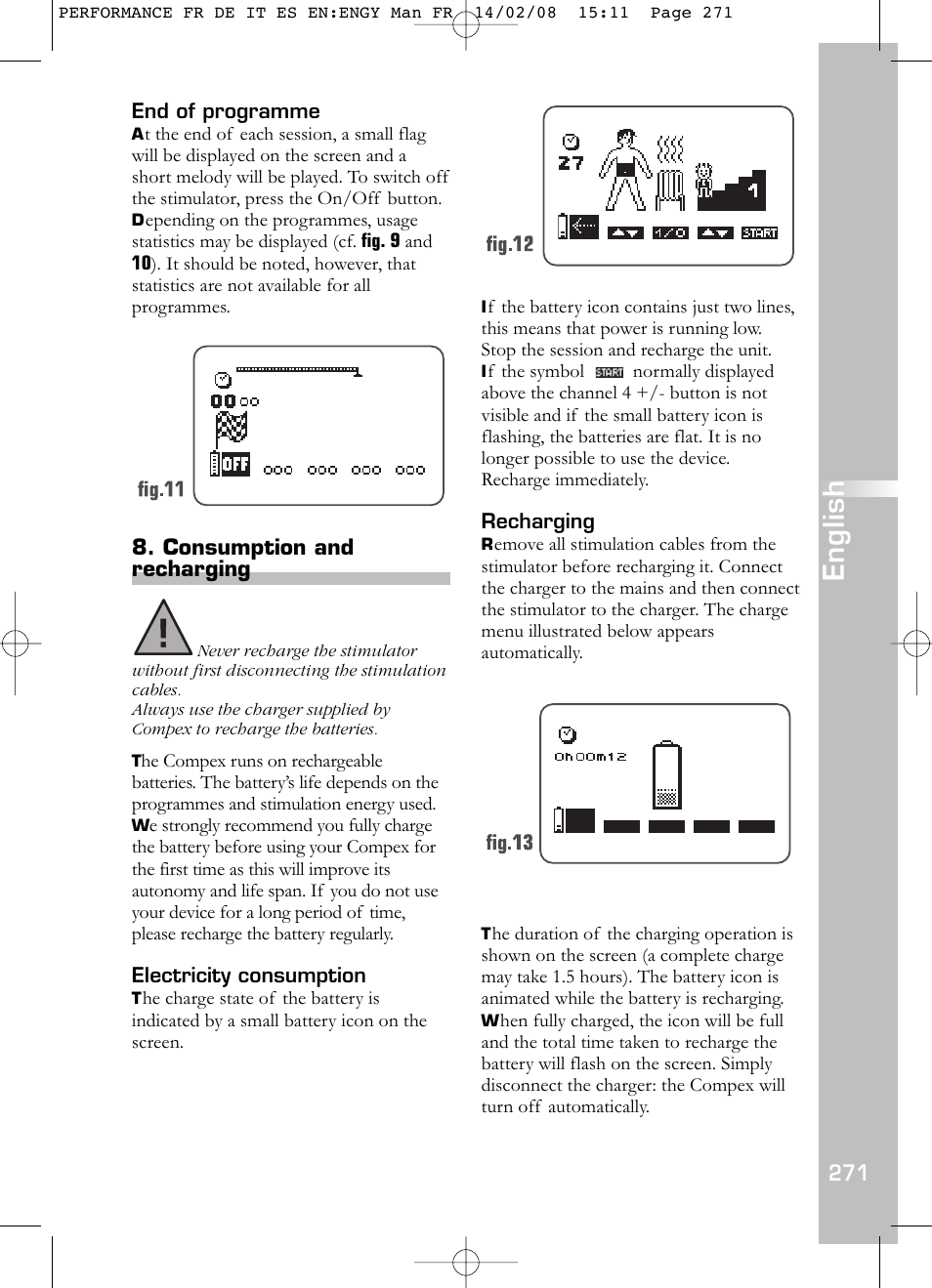 English | Compex Performance User Manual | Page 273 / 313