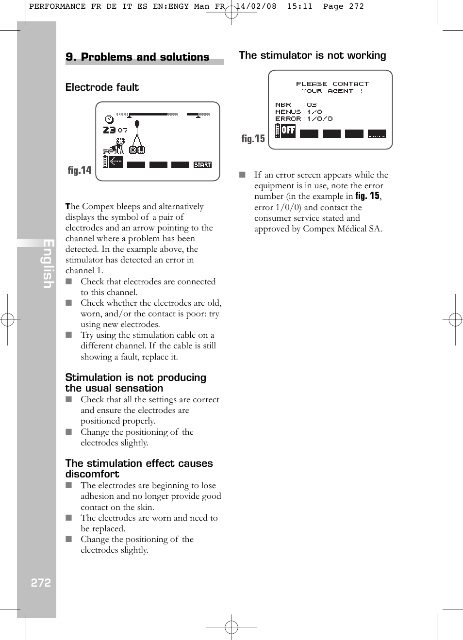 English | Compex Performance User Manual | Page 274 / 313