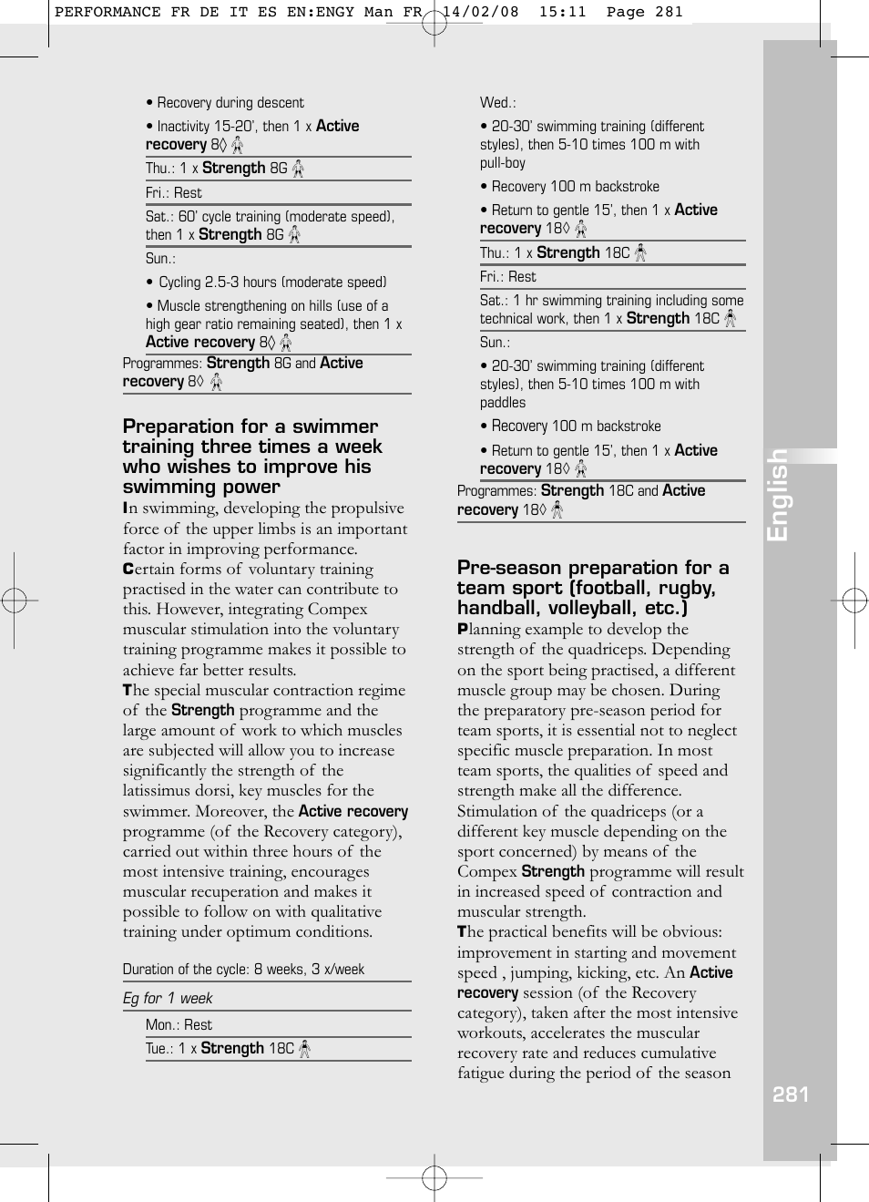English | Compex Performance User Manual | Page 283 / 313