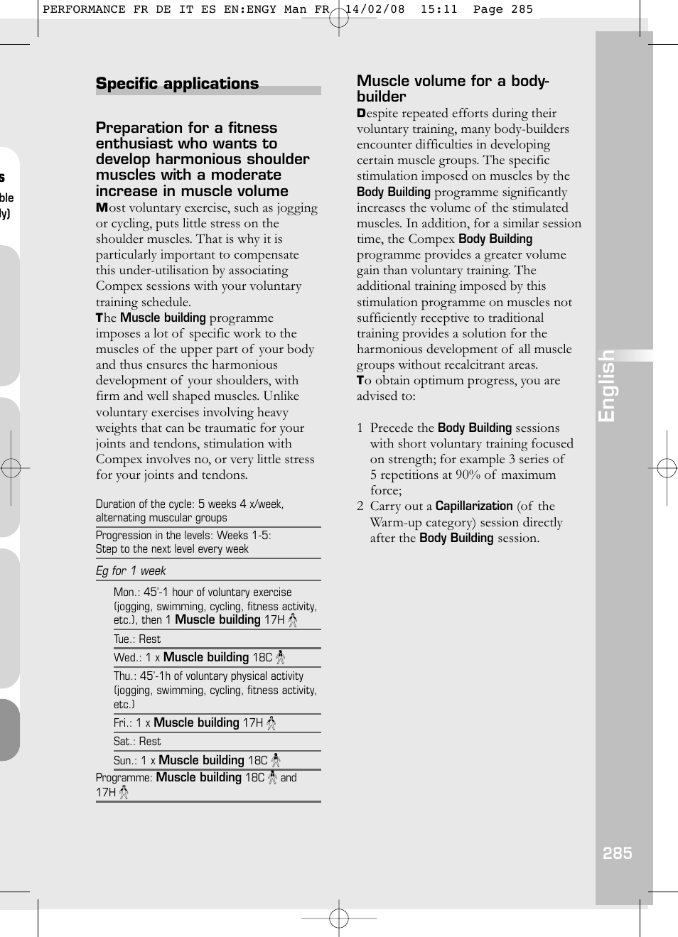English | Compex Performance User Manual | Page 287 / 313