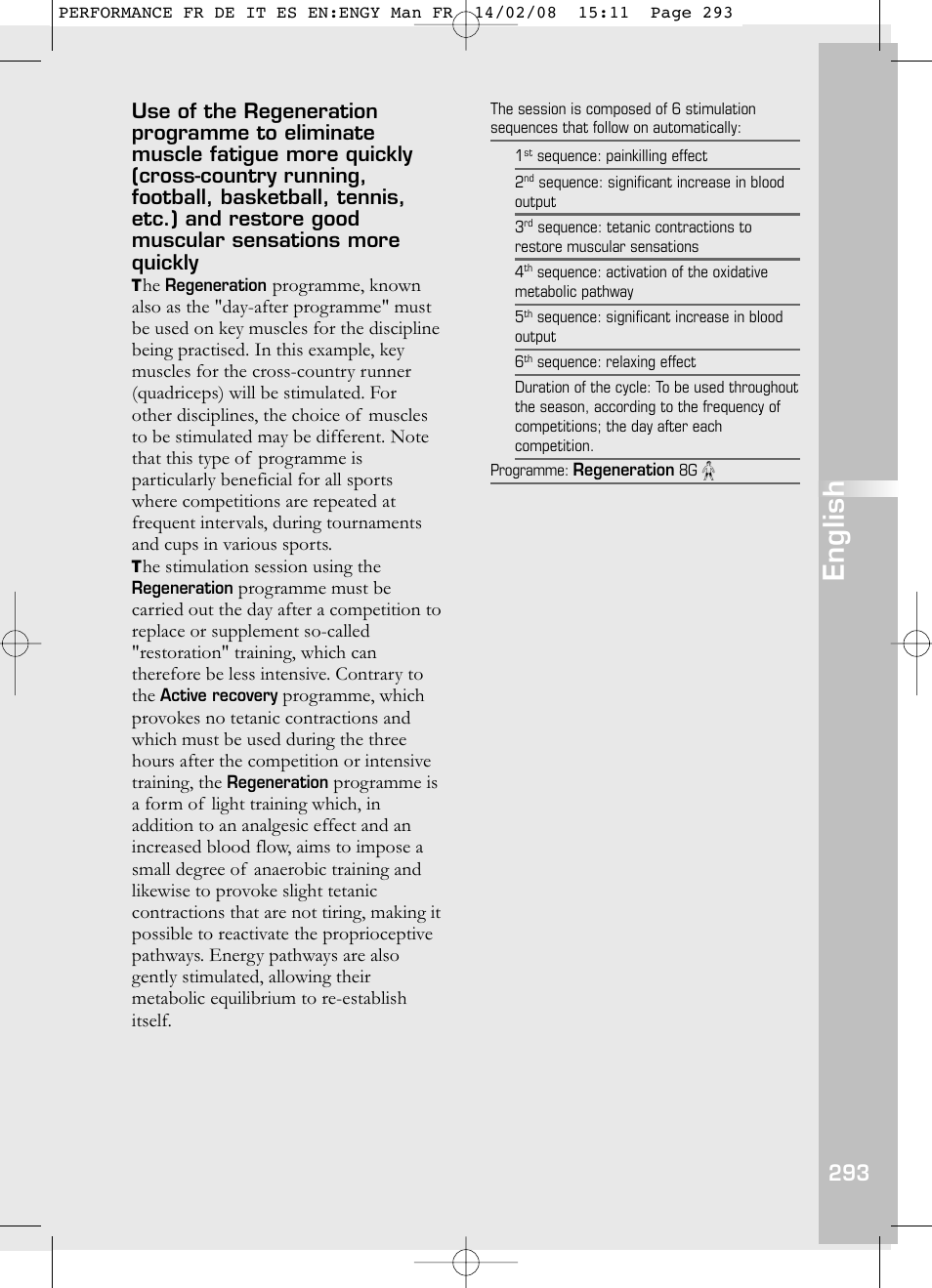 English | Compex Performance User Manual | Page 295 / 313