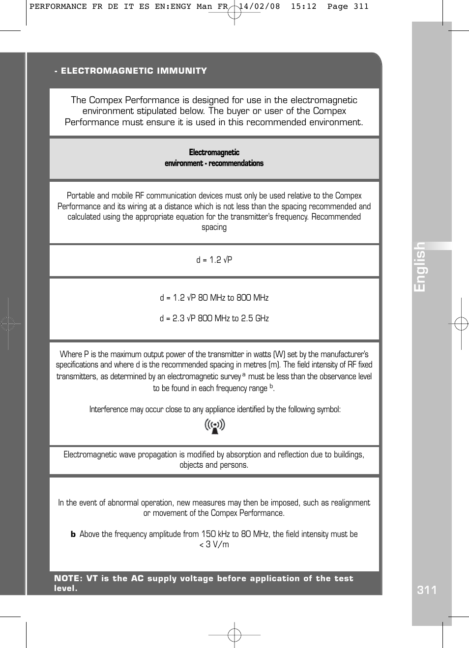 English | Compex Performance User Manual | Page 313 / 313