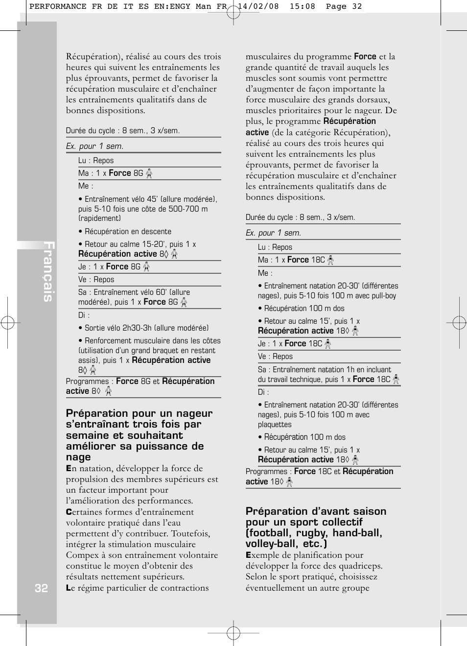 Français | Compex Performance User Manual | Page 34 / 313