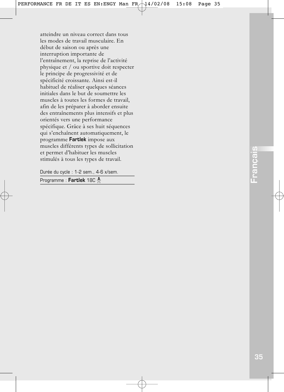 Français | Compex Performance User Manual | Page 37 / 313