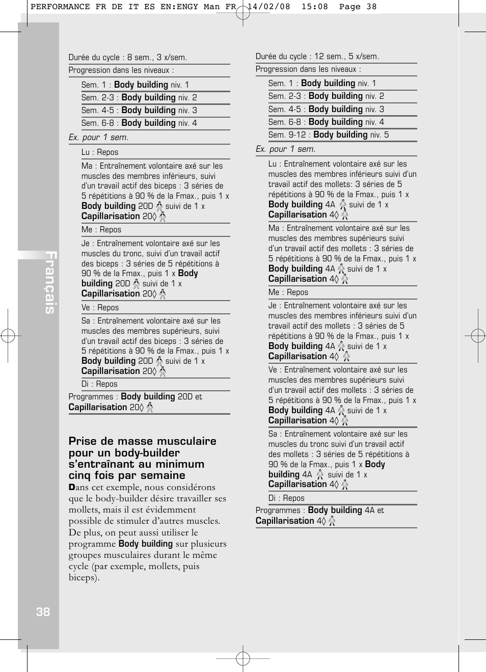 Français | Compex Performance User Manual | Page 40 / 313