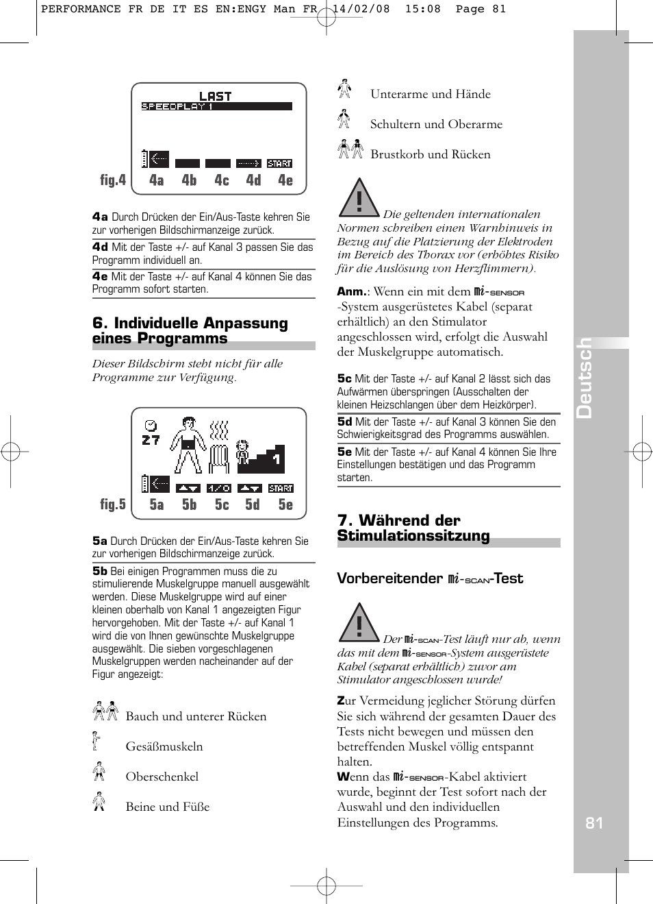 Deutsch | Compex Performance User Manual | Page 83 / 313