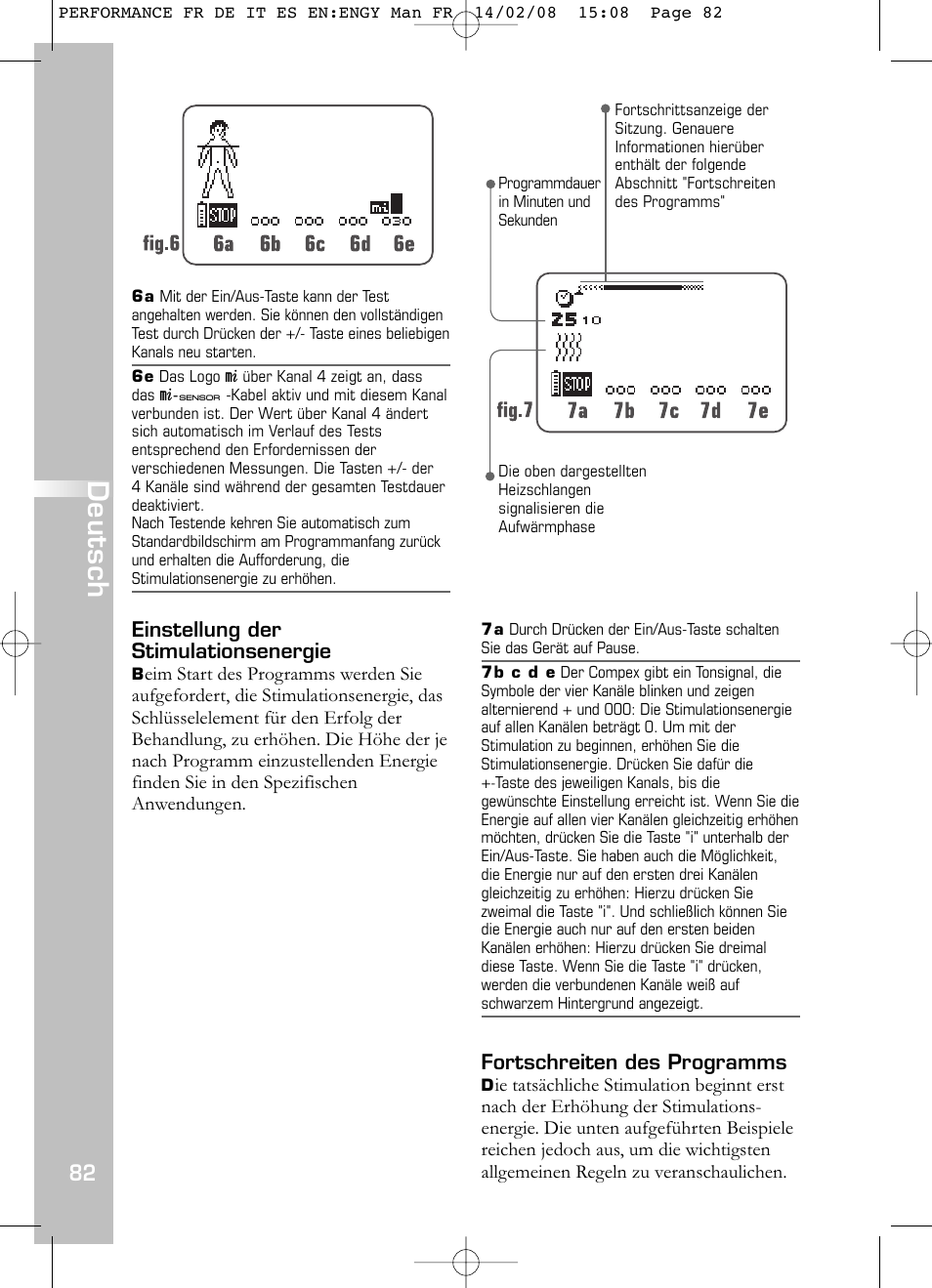 Deutsch | Compex Performance User Manual | Page 84 / 313