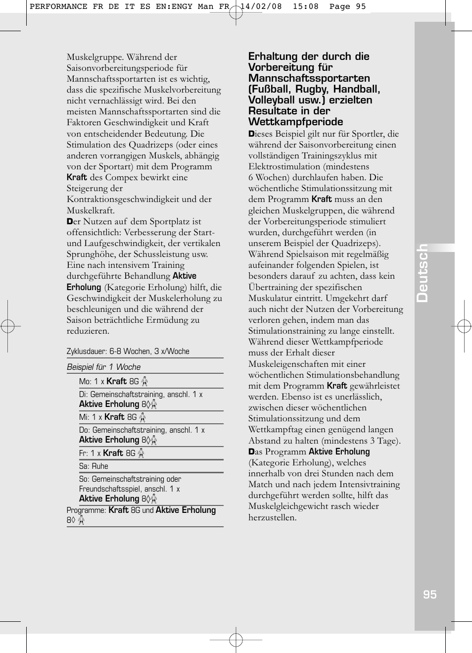 Deutsch | Compex Performance User Manual | Page 97 / 313
