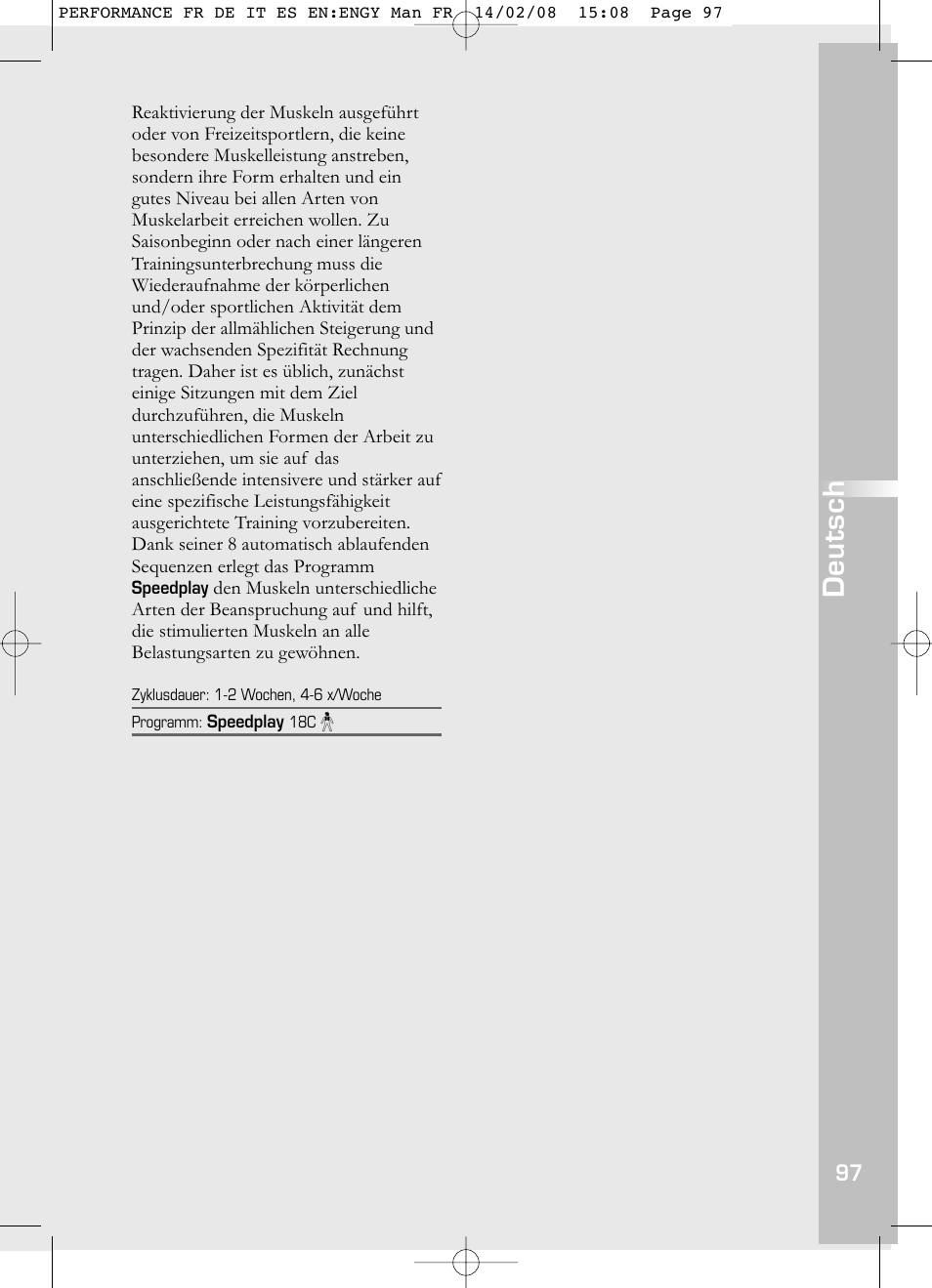 Deutsch | Compex Performance User Manual | Page 99 / 313