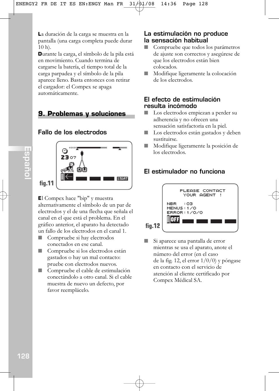 Español | Compex Energy mi-Ready User Manual | Page 130 / 183