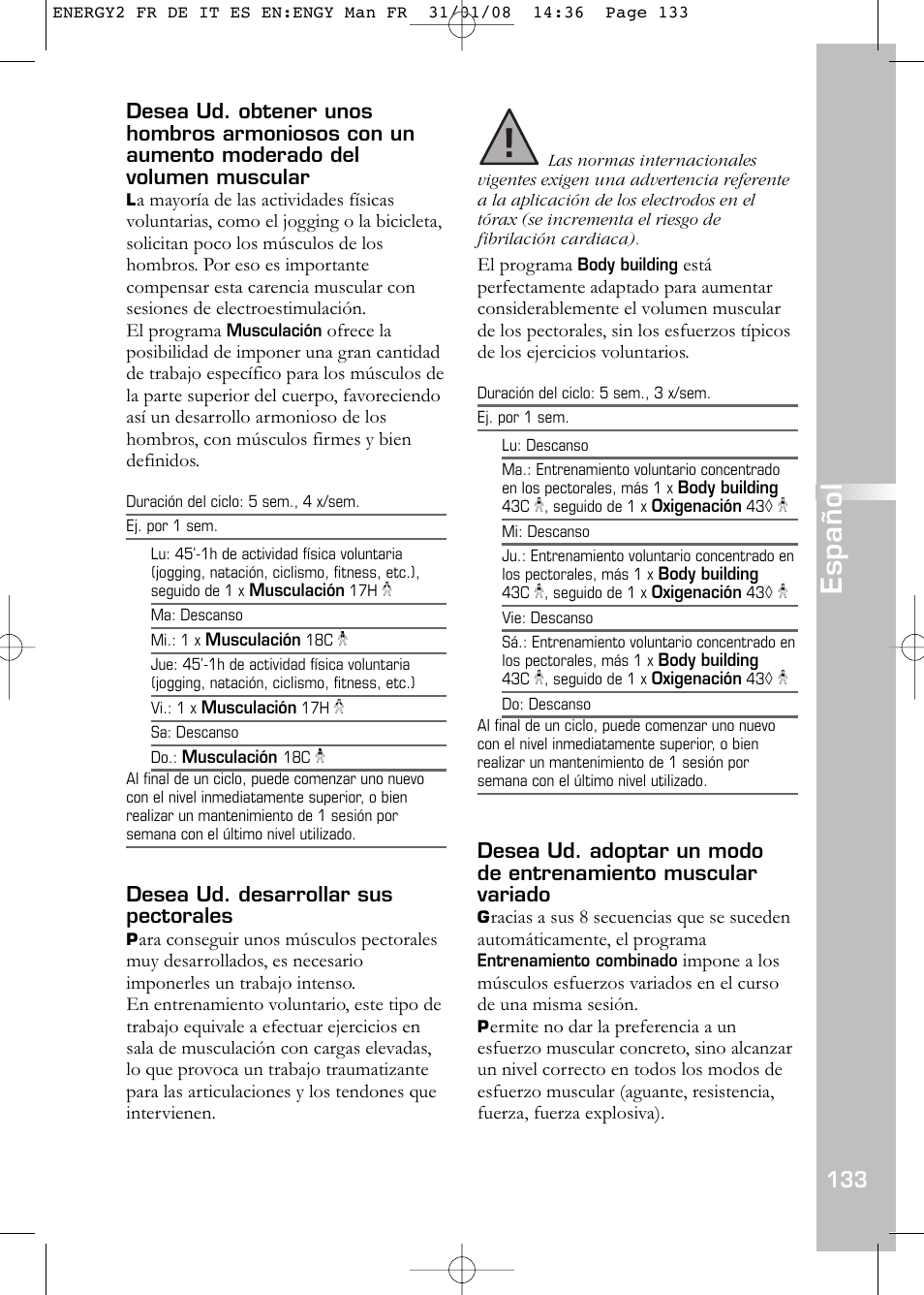 Español | Compex Energy mi-Ready User Manual | Page 135 / 183