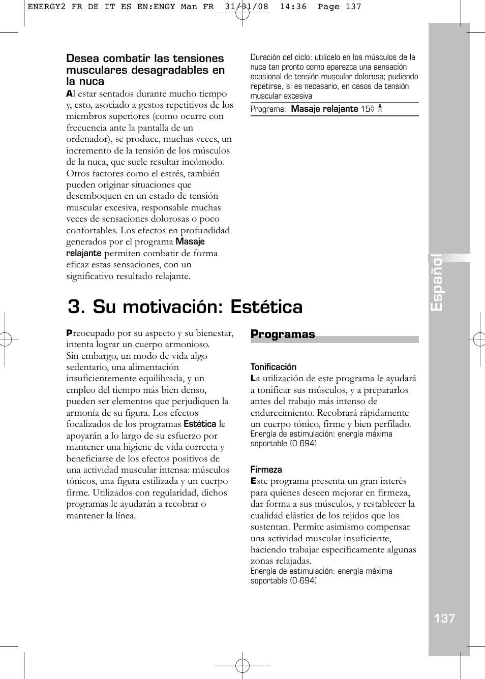 Su motivación: estética, Español | Compex Energy mi-Ready User Manual | Page 139 / 183
